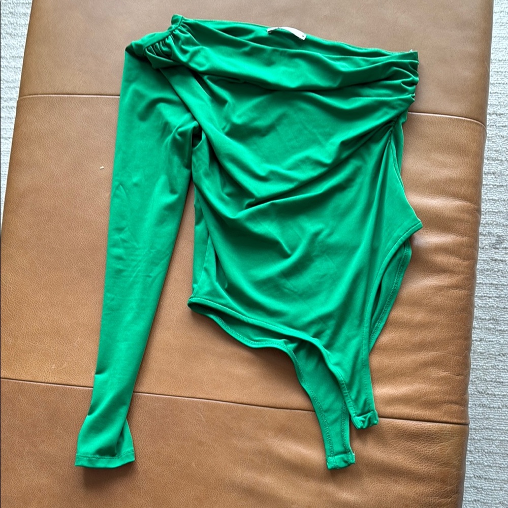 Green Off-Shoulder Bodysuit